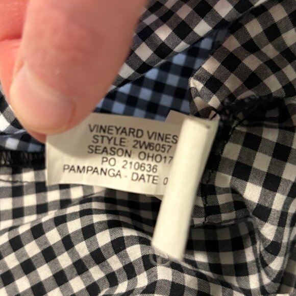 Vineyard Vines Women’s Button Down Shirt with Gingham Ruffle Size 8 Medium - Picture 8 of 10